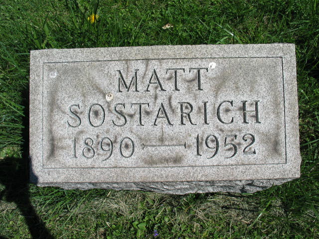 Matt Sostarich tombstone